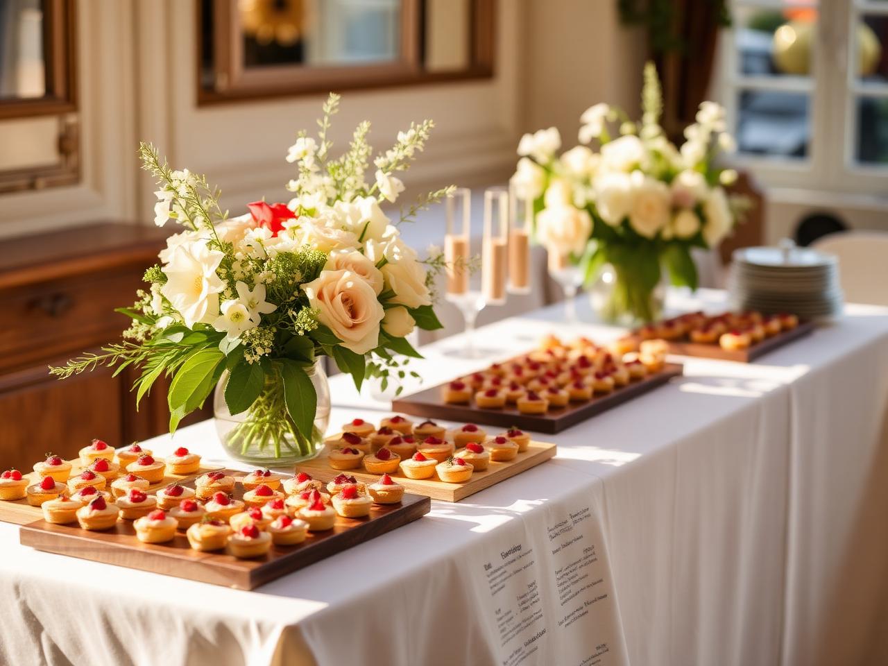 Catering tafel met canapés
